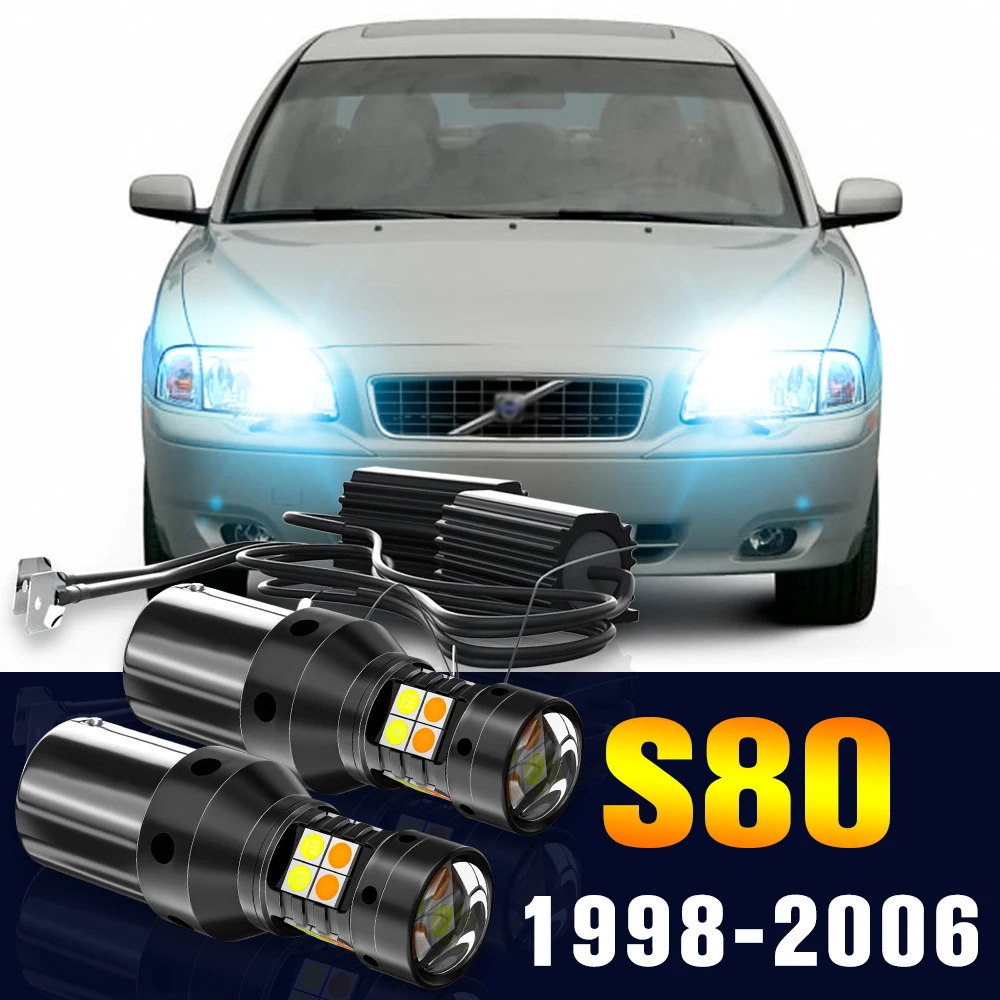 

2pcs LED Dual Mode Turn Signal+Daytime Running Light DRL Lamp For Volvo S80 1998-2006 1999 2001 2002 2003 2004 2005 Accessories