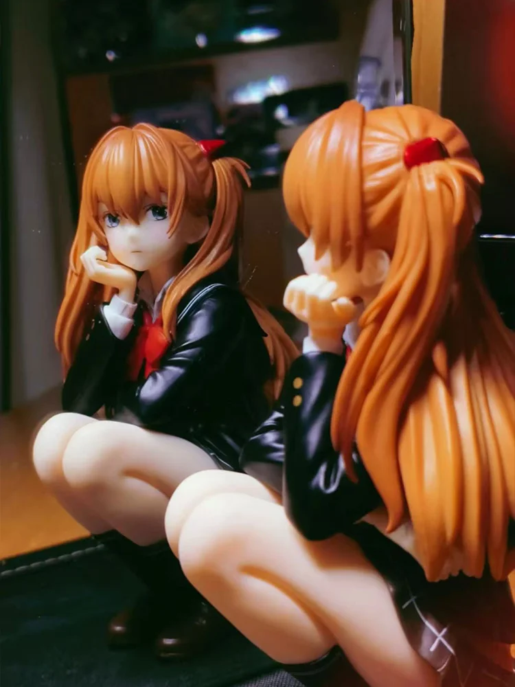Anime NEON GENESIS EVANGELION EVA Asuka Langley Soryu cute Figure College Style Model Pc Case Decoration Toys Gift