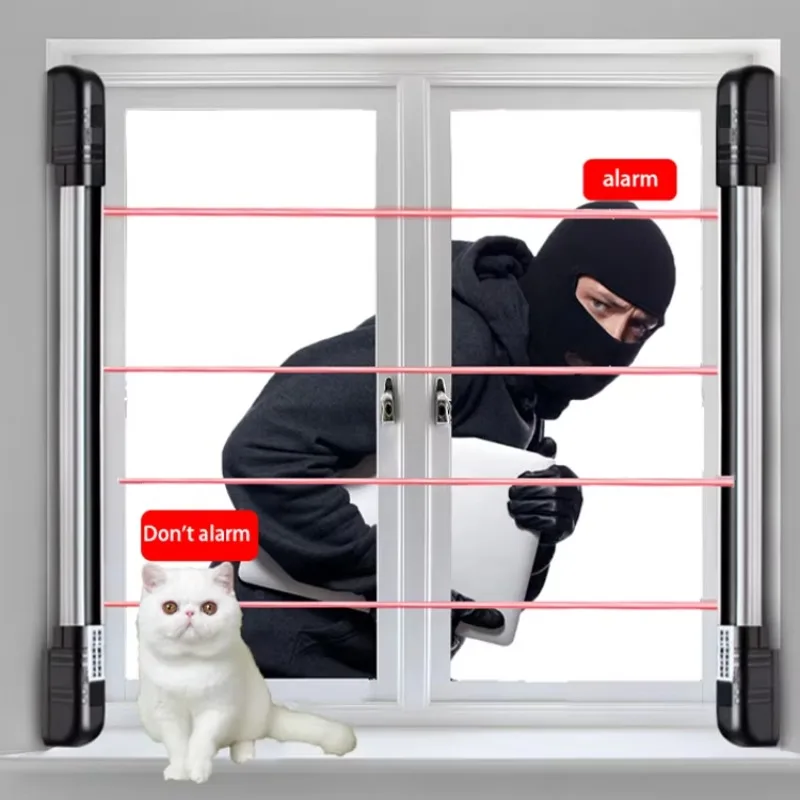 Multi-Beam Active Infrared Fence Detector Wireless Intrusion Sensor Anti-Theft Alarm System with Warning Features