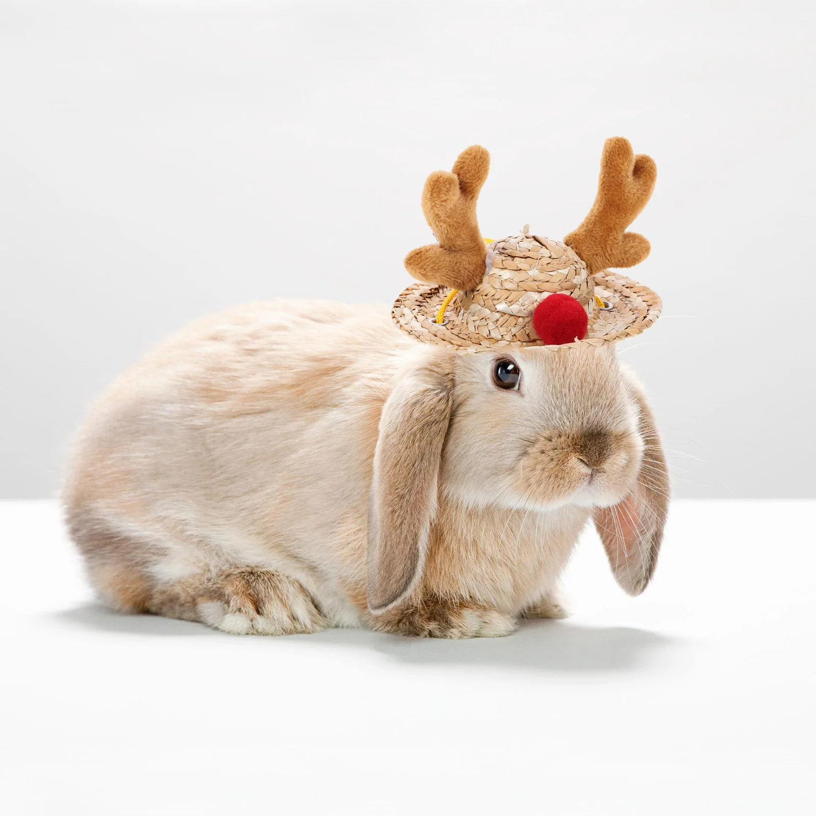 

Hamster Elk Christmas Hat Mini Cartoon Cap For Small Animals Adjustable Festive Headwear Pet Costume Decorative Tiny Hat