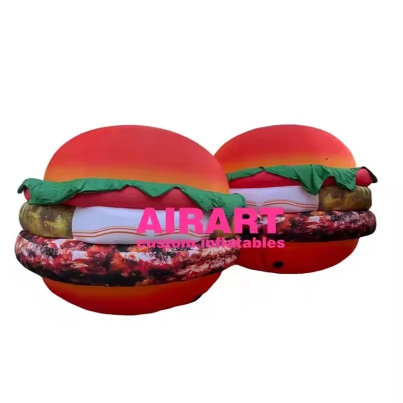 Portable Giant inflatable hamburger model inflatable food balloon for outdoor decoration