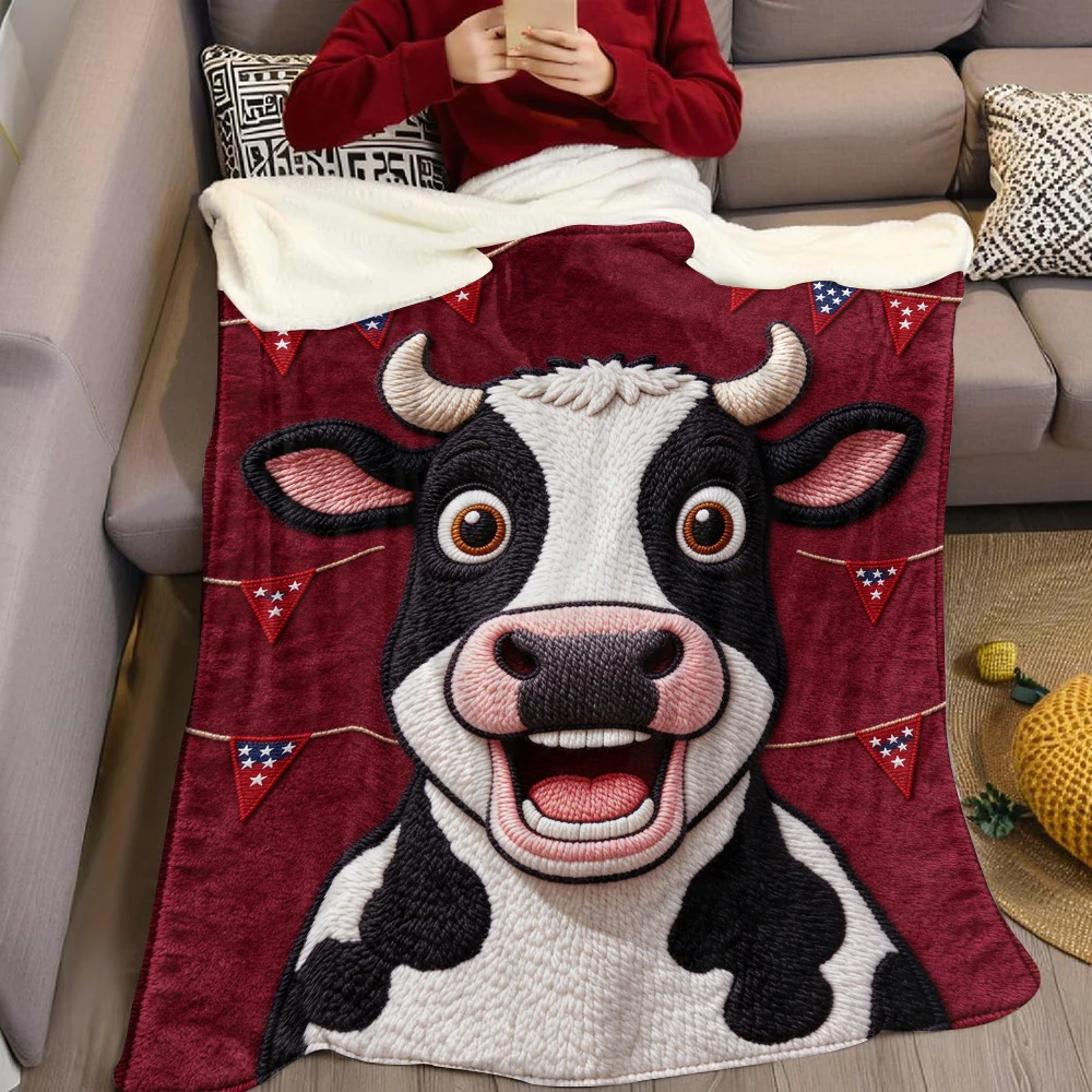 Stitch Cream Ginger Flannel Blanket Soft Cozy Throw Blanket for Bed Sofa Couch Fuzzy Plush Bed Cover