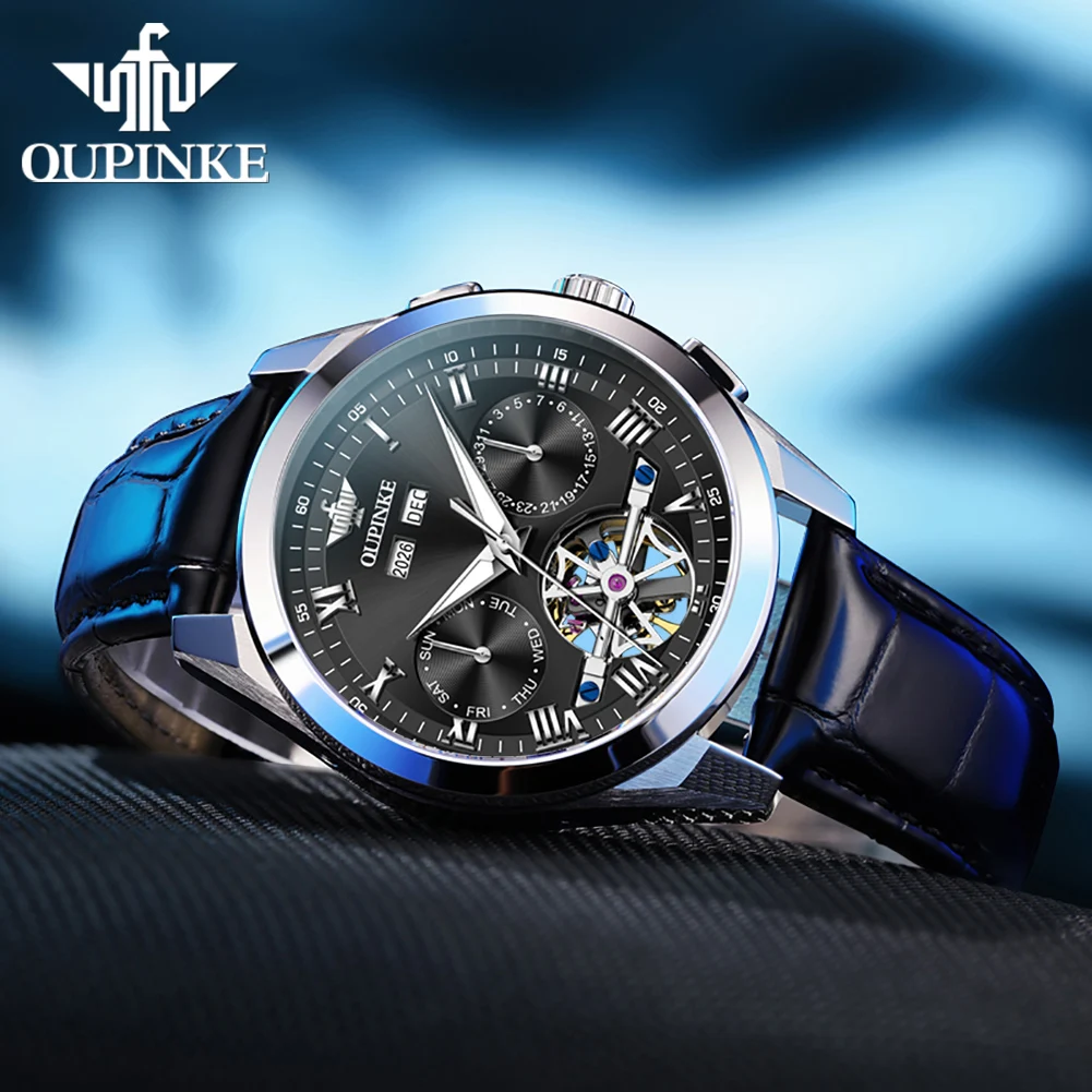 OUPINKE New 3281 Men Watch Top Luxury Men Flywheel Automatic Mechanical Watch Original Sapphire Mirror Waterproof Business Watch