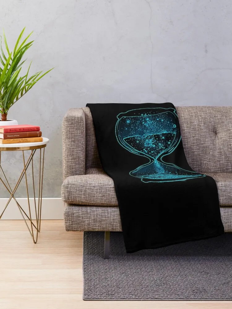 Stardust Hourglass Logo Blue Glow Summer Vibe Throw Blanket Luxury Designer Sofa Quilt Moving Blankets