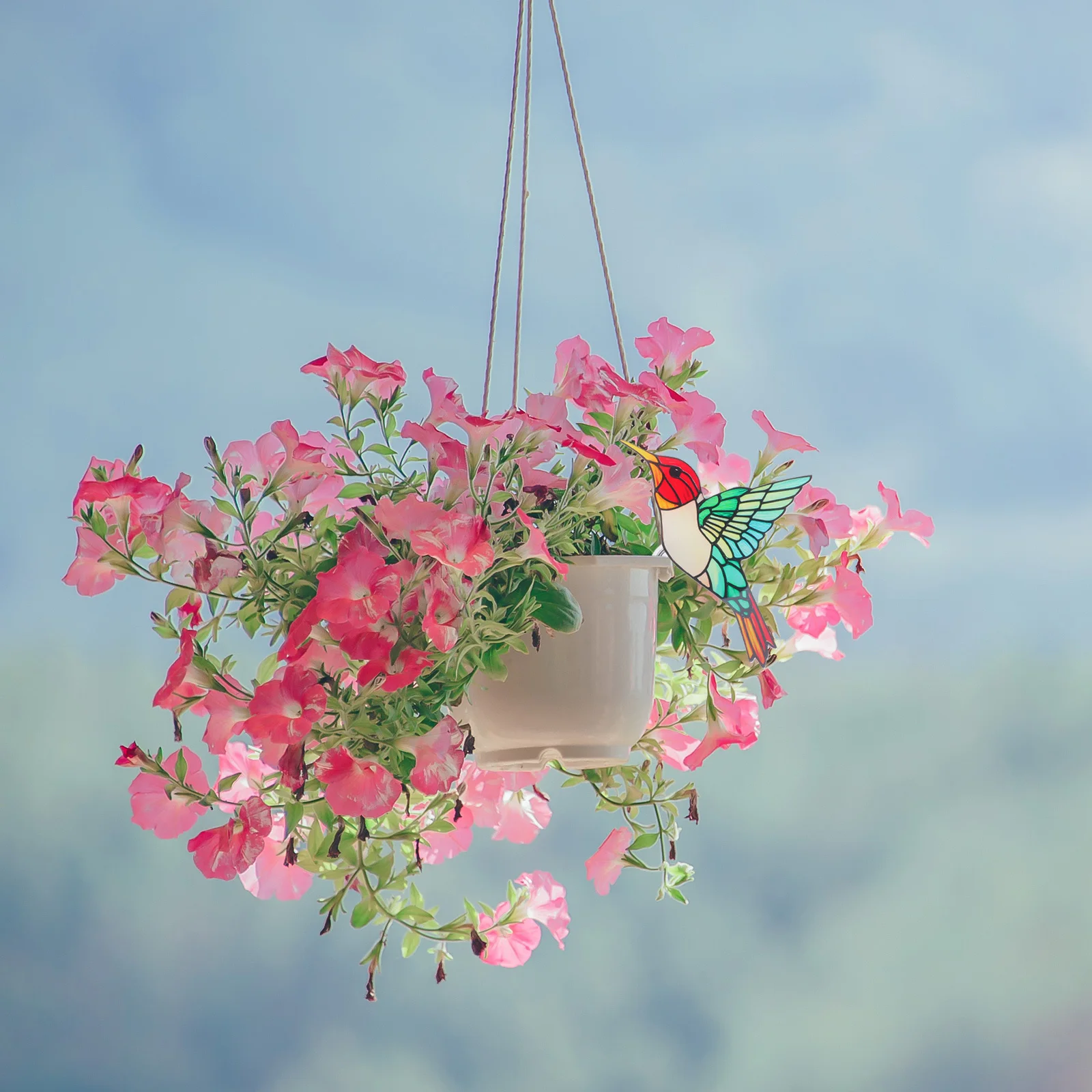 

Realistic Bird Pot Decoration Acrylic Hummingbird Pendant For Garden Indoor Outdoor Planters Hanging Suncatcher Ornament