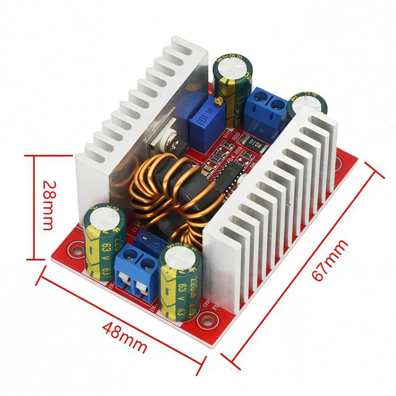 8.5V-50V Input to 10-60V Output 400W 15A DC-DC Step-up Boost Converter:– Constant Current LED Driver & Power Supply ﻿