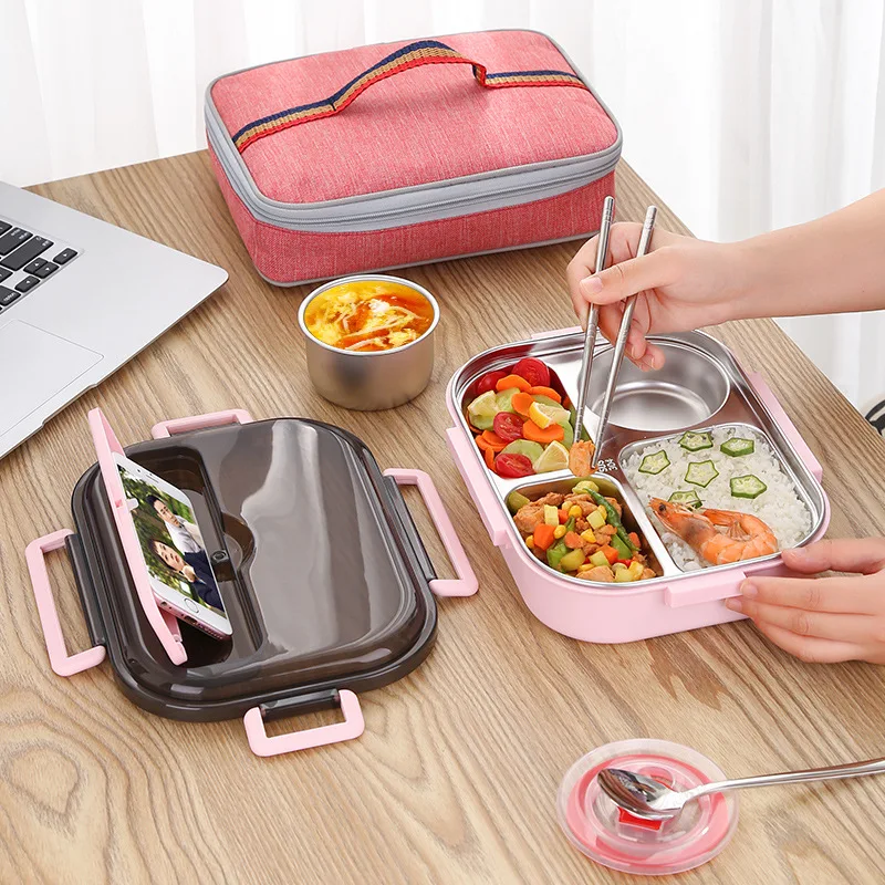 

Japanese Style Oxford Cloth Tote Bag Rectangular Insulated Lunch Bag Student Lunch Boxes Container Large Capacity Cooler Bags