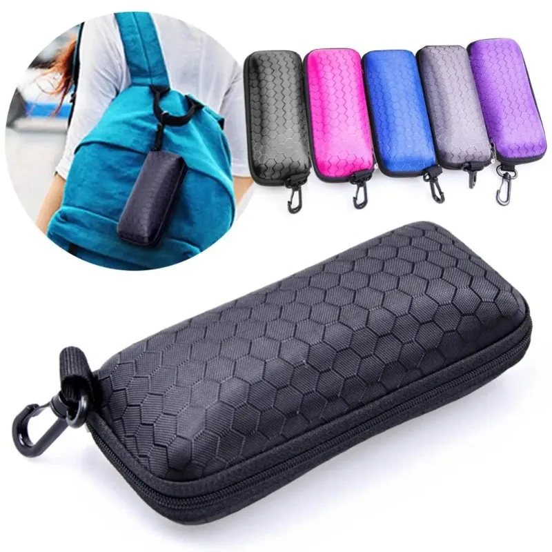 Compression Resistant Honeycomb Zipper Glasses Case High Grade Sunglasses Square Glasses Case EVA Sunglasses Portable Lens Case