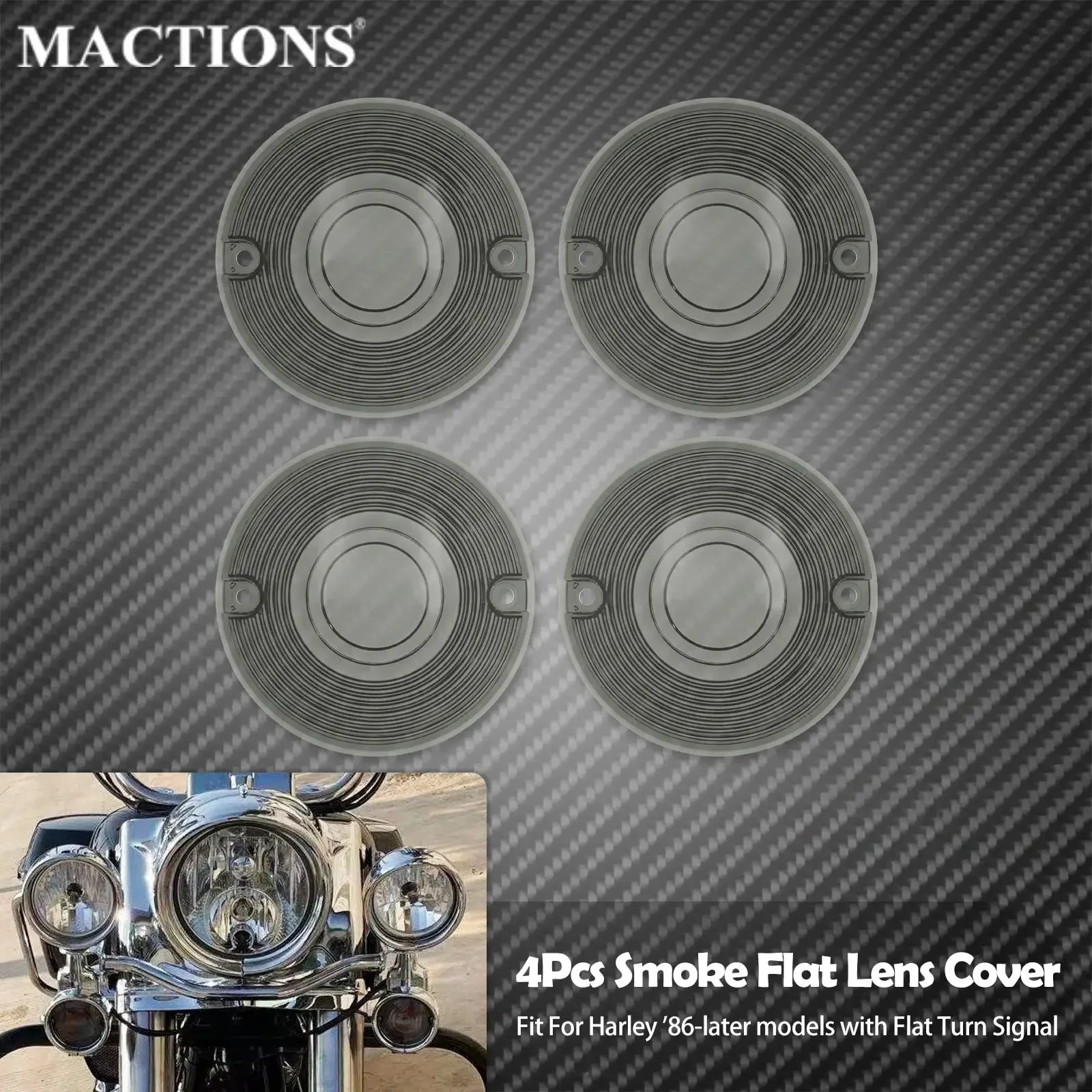 Motorcycle 4pcs Turn Signal Light Lens Cover For Harley Touring Road King  Electra Glide Road Glide Tour Ultra Softail Heritage