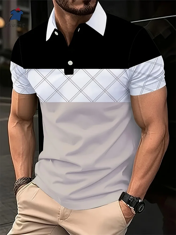 

New Summer Youth Casual Short-sleeved 3D Polo Shirt Fashion Trend l Men's Clothing Daily Loose Top Golf Men's Clothing