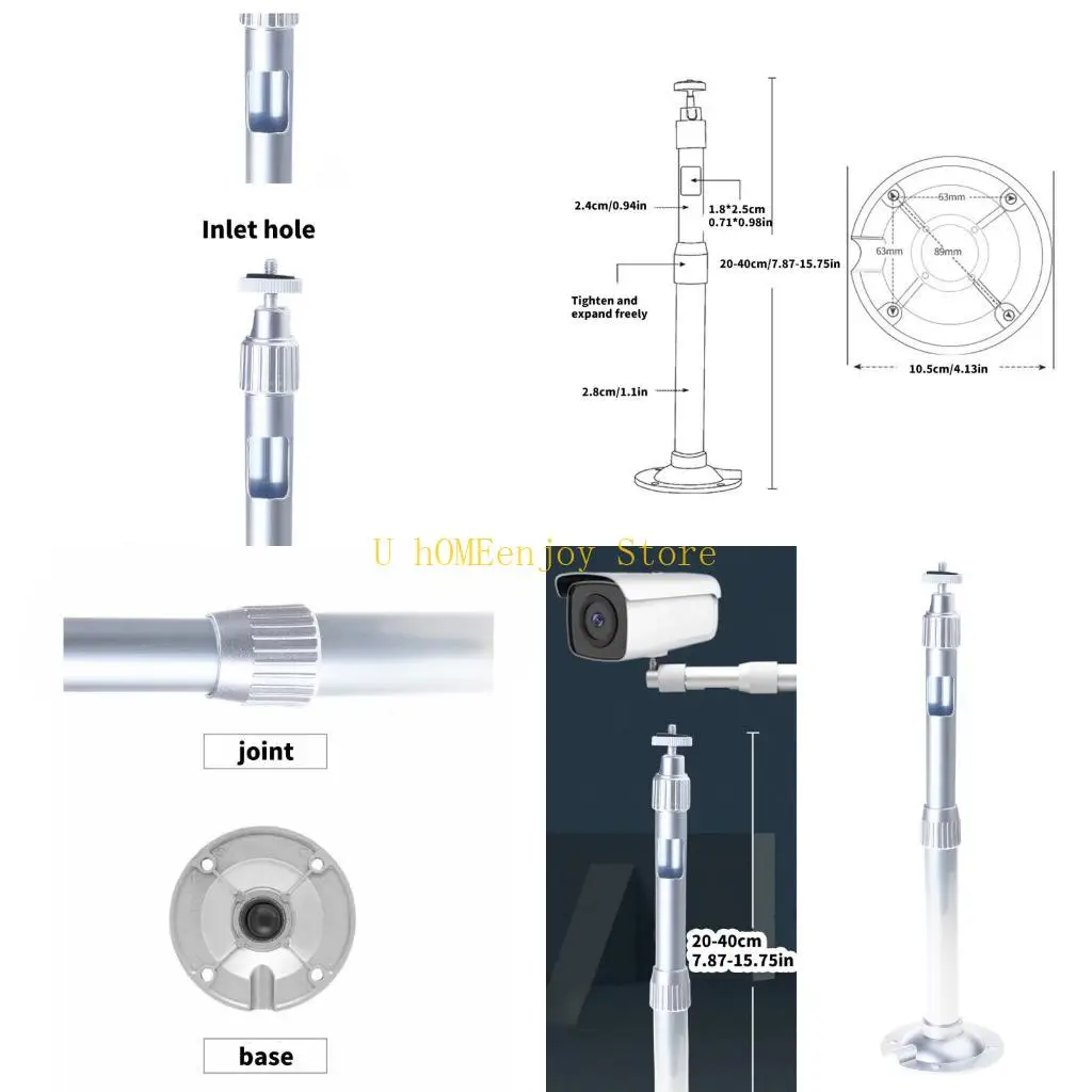B0KF Telescopic Security Camera Bracket Ceiling Camera Mount with Hiddened Wiring