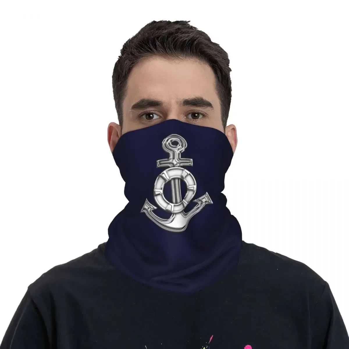 Bandana Nautical Life Anchor Applique para homens e mulheres, polainas de pescoço estampadas, bandana, lenço lavável, estilo cromado, equitação para adultos