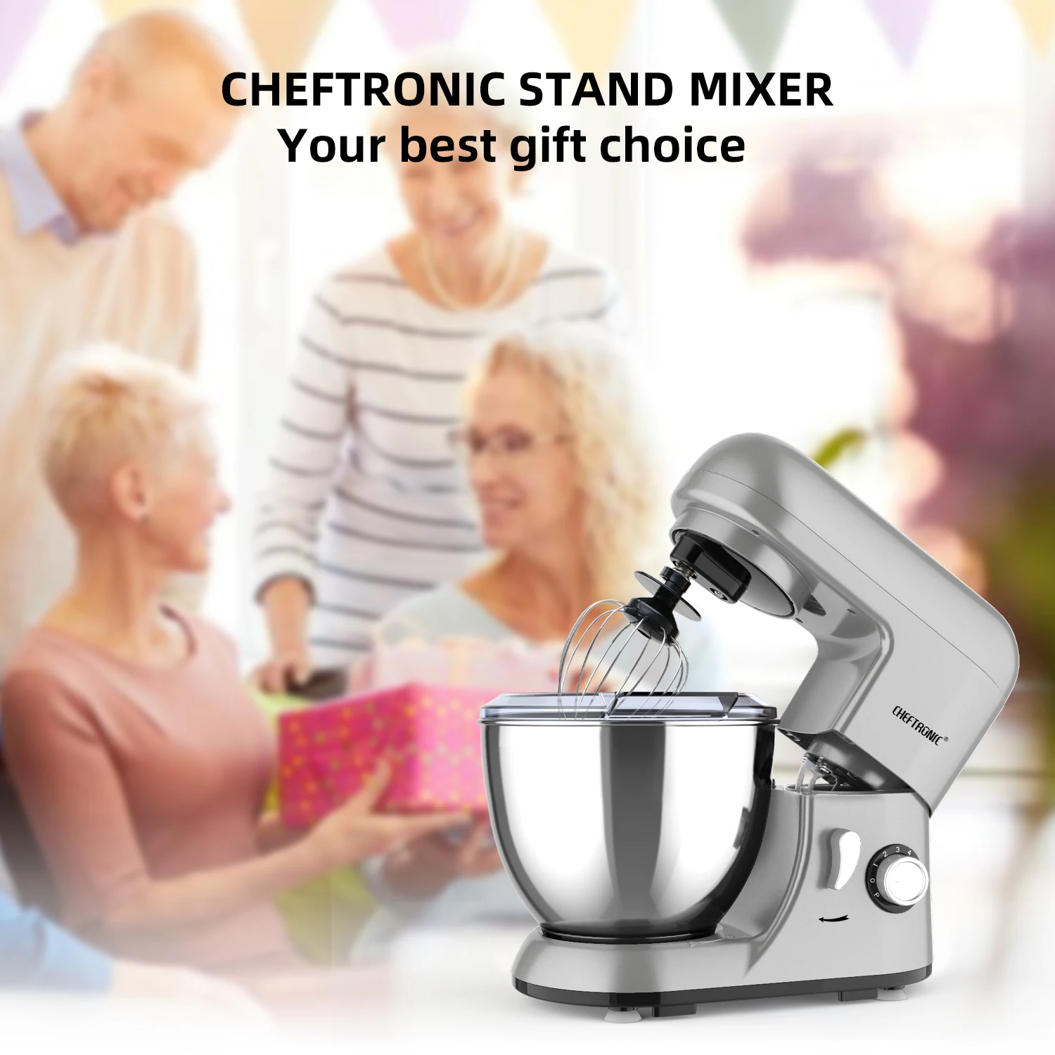 1pc Stand Mixer, 4L Tilt-Head Electric Household Stand Mixer - 1300W 6+P Speed,Food Beater And Butter Beater, EU Plug