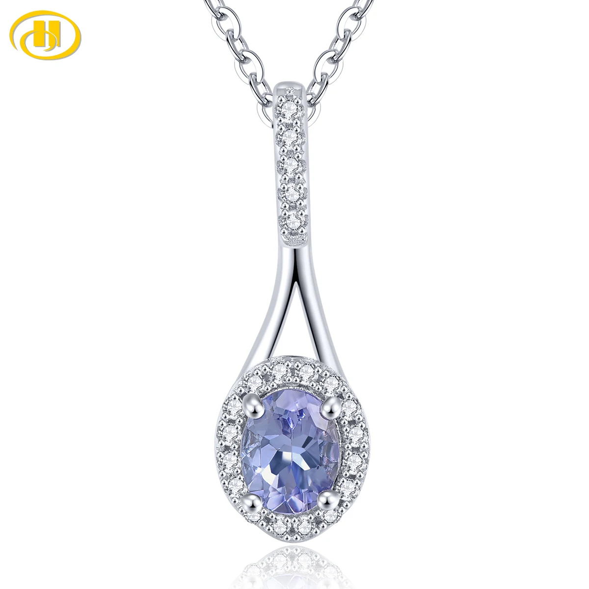 

Natural Tanzanite Solid S925 Silver Pendants 0.5 Carats Genuine Gemstone Simple Design Fine Jewelrys Women Daily Decorations