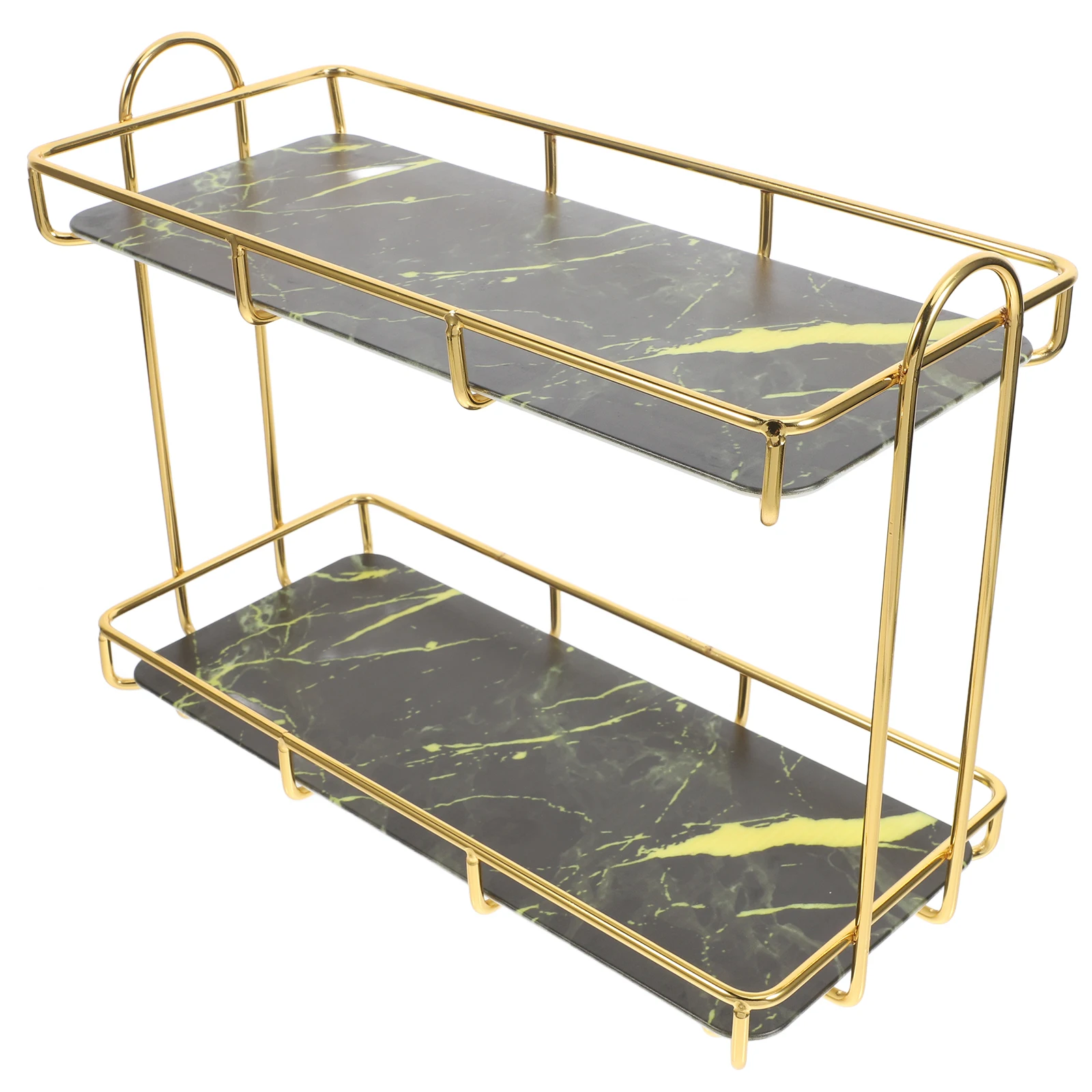 

2 Tier Storage Rack Bathroom Organizer Countertop Shelf Makeup Vanity Toiletry Holder HIPS Steel Durable for Shampoo