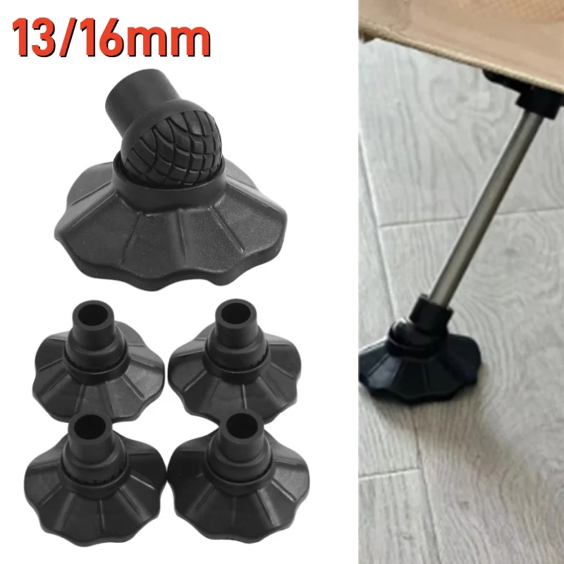 4 Stück Outdoor-Campingstuhl-Fußpolster, Stuhlbeinmatte, rutschfeste Anti-Klemm-Abdeckungen, klappbare Stuhl-Anti-Rutsch-Fußstütze, 13/16 mm