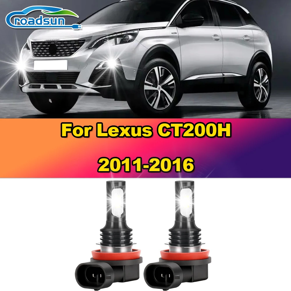 2Pcs Car LED Fog Lamps 12V 6000K White Auto LED Front Fog Lights 12000LM For Lexus CT200H 2011 2012 2013 2014 2015 2016