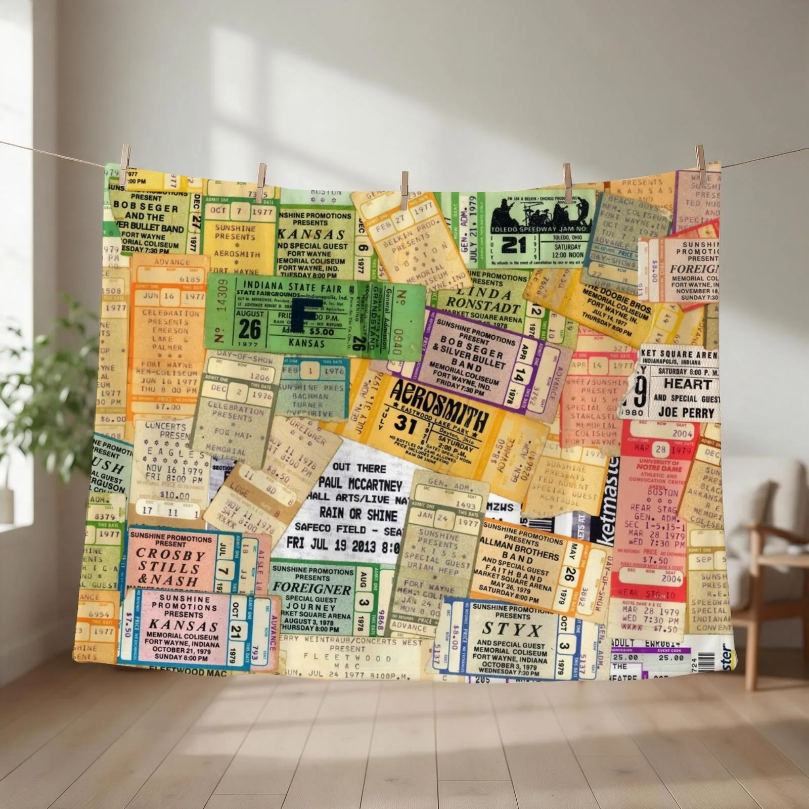 Concert Ticket Stubs Throw Blanket Plaid Decorative Sofas Quilt Sleeping Bag Blankets
