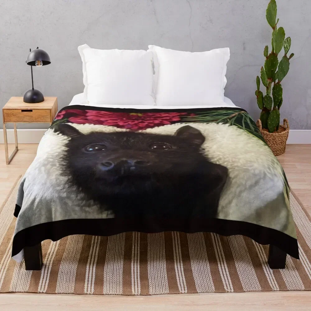 

Larry With Flowers. Throw Blanket Warm Comfortable Blanket Gift for Parents Friends