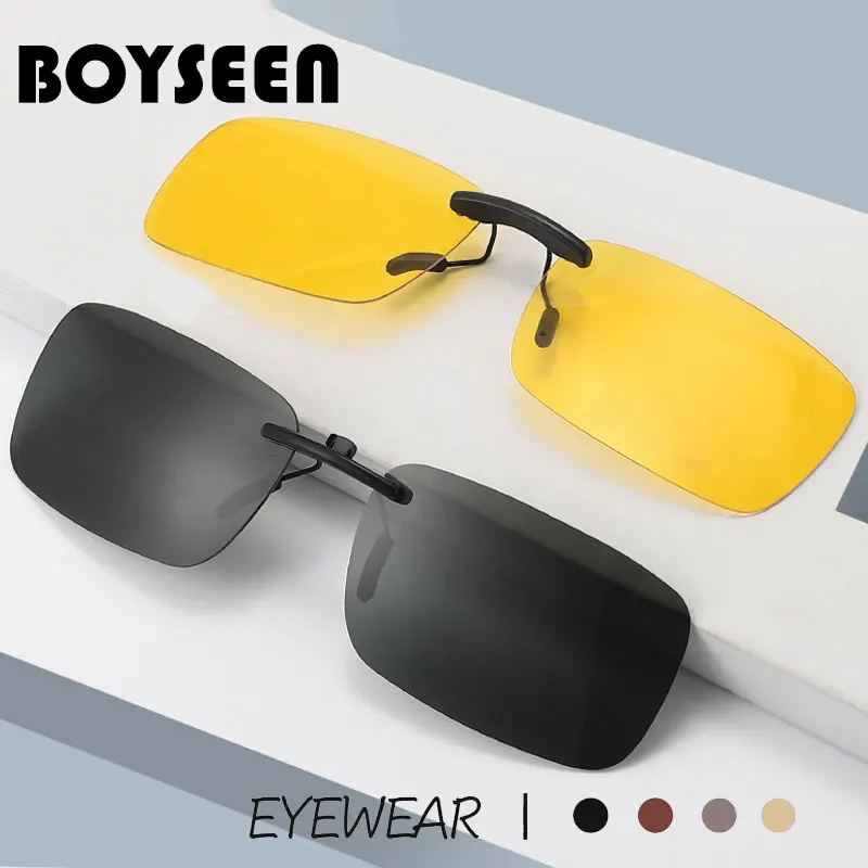 Boyseen fahren polarisierte Clip Sonnenbrille Aluminium Magnesium Brille Männer Frauen Nachtsicht Angeln Outdoor Sonnenbrille