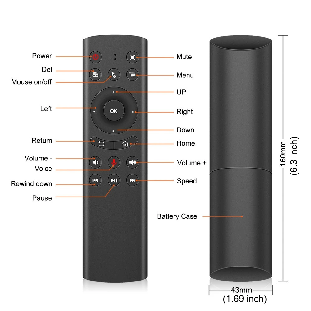 G20S USB2.4g Wireless Remote Control with Gyroscope Google Assistant Support Player Accessories Upgrade Set-Top TV Box Control