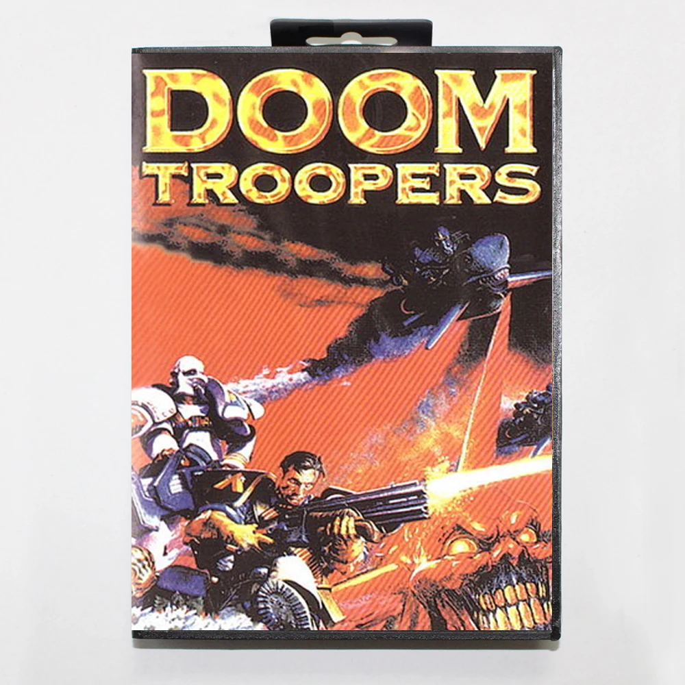 16-битный игровой картридж Doom Troopers MD с коробкой для систем Sega Megadrive Genesis