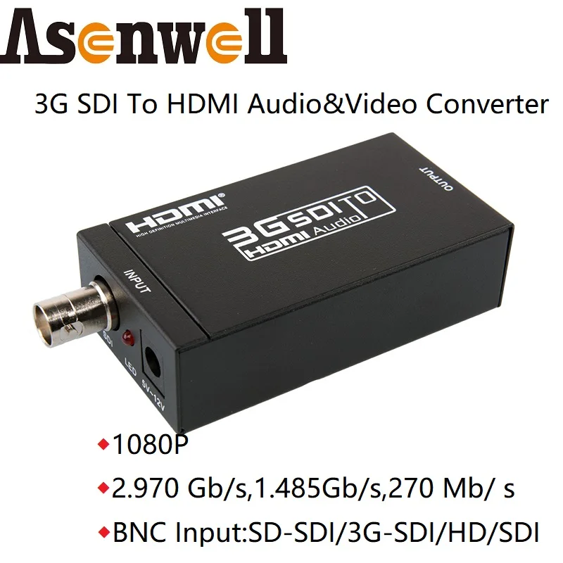 

SDI to HDMI Converter Audio Video BNC to HDMI Adapter HD SD/HD/3G SDI to HDMI 1080P@60Hz Plug&Play for Monitor HDTV