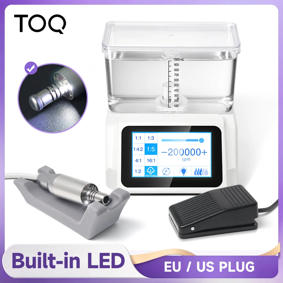 TOQ Official Stable Brushless Micro Electric Motor With Detachable Water Tank & Atomization Function 3.7in Color Touch Screen