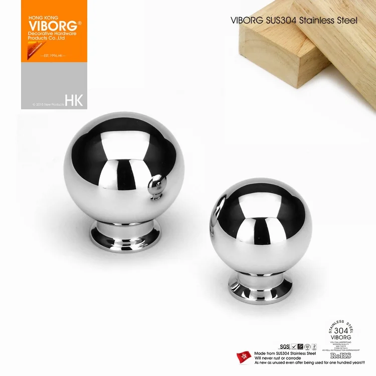 (5 Piece)VIBORG Deluxe Solid 304 Stainless Steel Kitchen Cabinet Cupboard Door Pulls Knob Drawer drawer handles and knobs Pulls