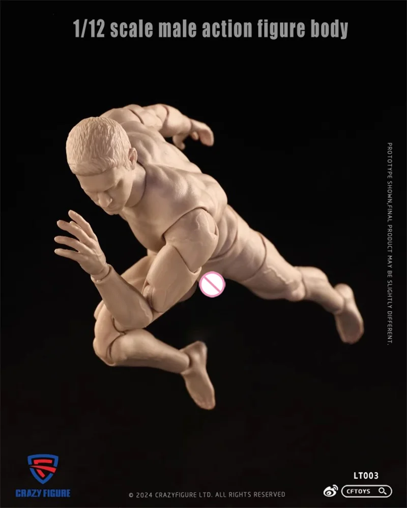 Figura louca lt003 escala 1/12 masculino ultra flexível móvel articulado corpo artista pintura modelos de bonecos de ação de 6 polegadas