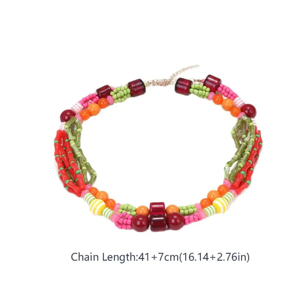 Ethnic Style Multilayer Bead Necklace Necklace Set Hip Hop Fruit Necklace Marine Organism Charms Jewelry Accessories