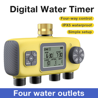 2/4 Zone Garden Water Timer Auto/Manual Drip Irrigation Controller with Rain Delay IPX5 Waterproof Programmable Sprinkler System