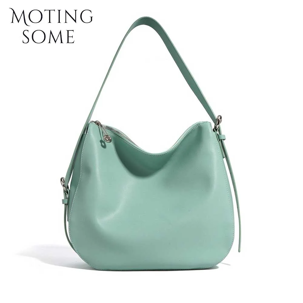 

Motingsome New Genuine Leather Woman Bag Summer Vacation Shoulder Bag Luxury Designer Casual Tote Fashion Lady Blue Purses 2024