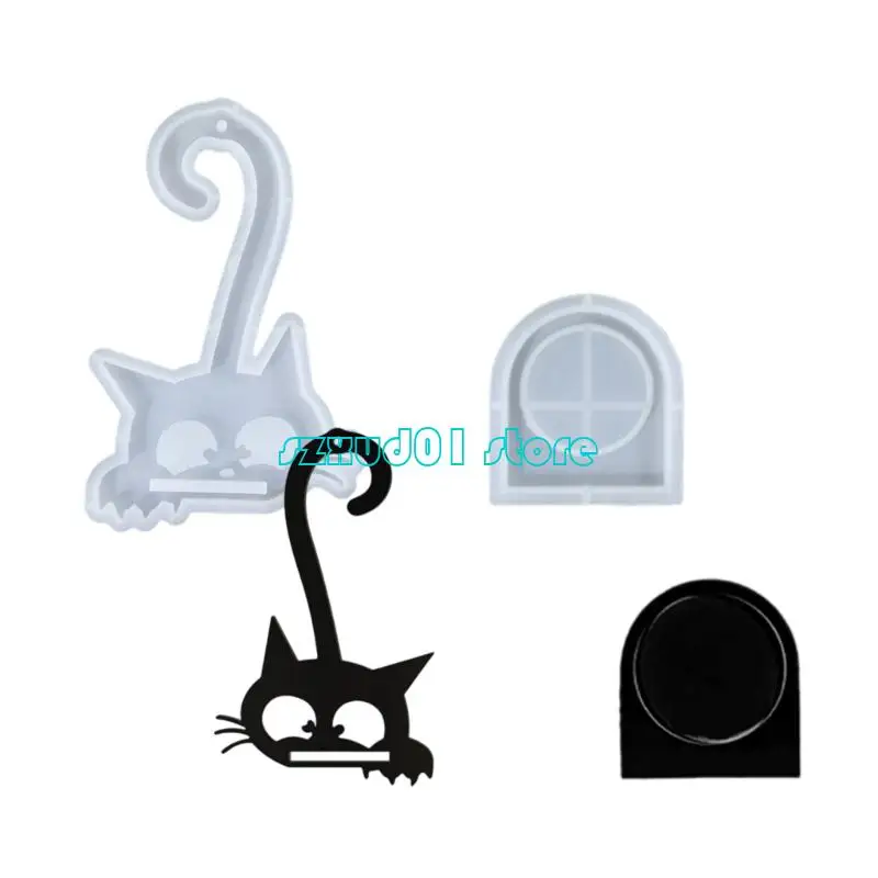 

1XCA Silicone Cats Holder Mould Epoxy Resin Mould for Creative Wall Decoration