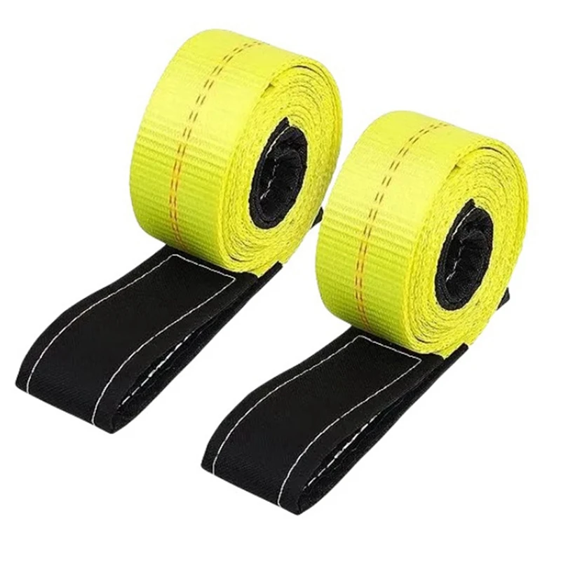 Lift Sling Straps,Heavy Duty Lift Sling Lifting Straps Nylon Tree Saver Recovery Strap Web Sling Winch Strap 2-Pack