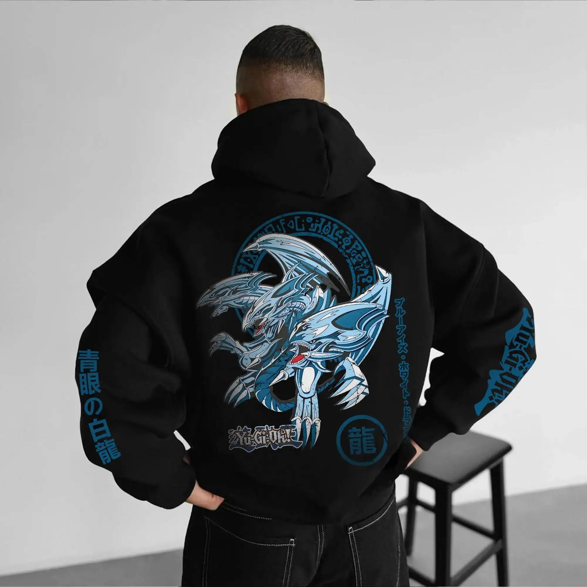 

YuGiOh Cotton Hoodie Set for Family Unisex Oversized Long Sleeve Loose Fit Anime Pattern Fashion Wear Men Women Kids