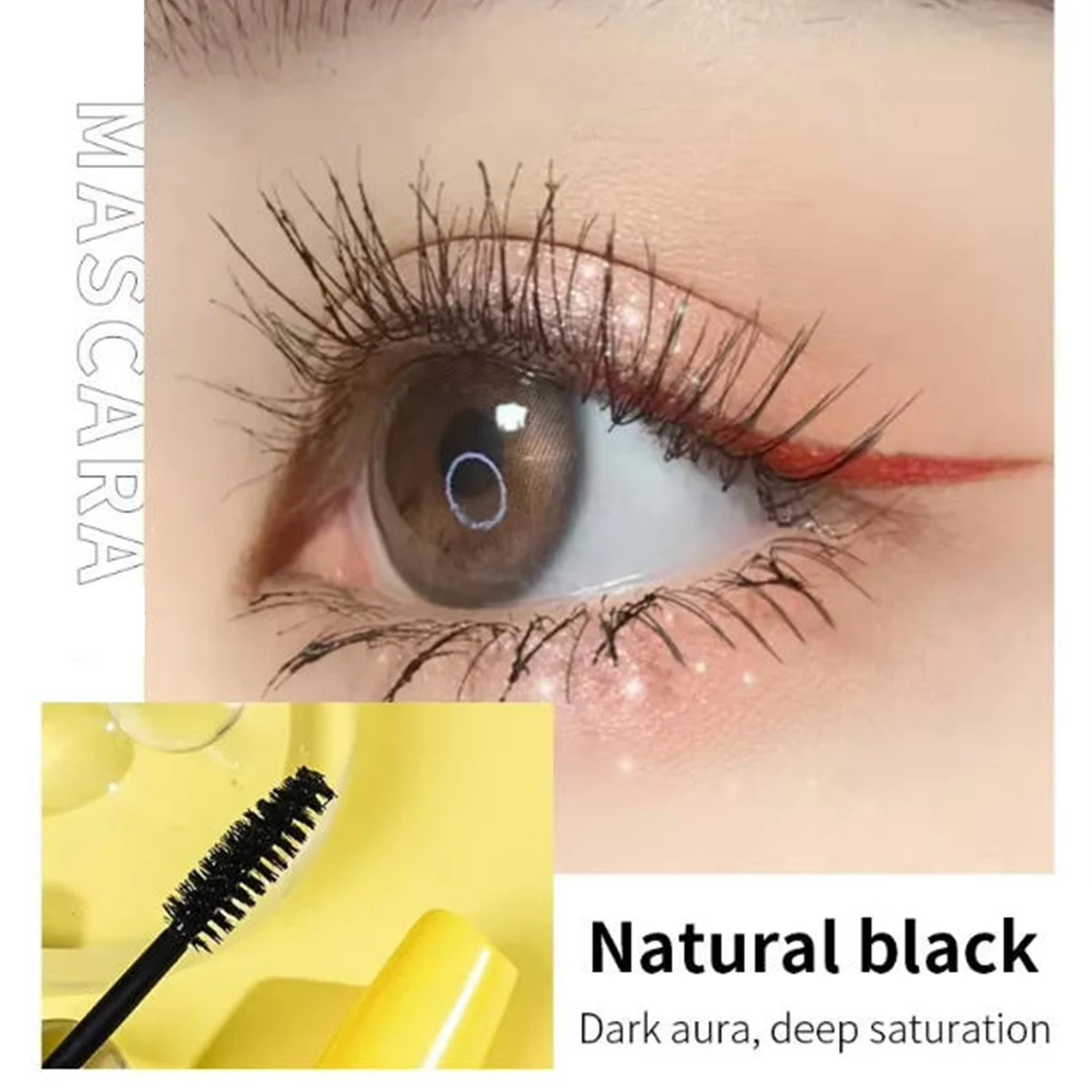 Oeil noir imperméable et résistant à la sueur, Durable, Anti-Halo, teinture, Long, bouclage, incrément naturel épais, nécessaire pour les cosmétiques