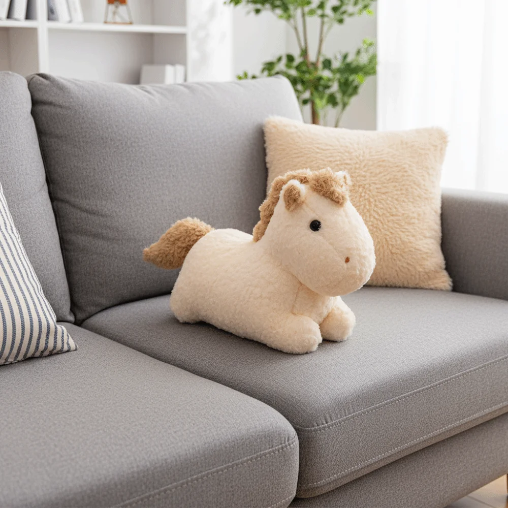 

New Year Mascot Soft Horse PP Cotton Filling Mascot Cartoon Horse Kawaii Fluffy Zodiac Pony Children Gift