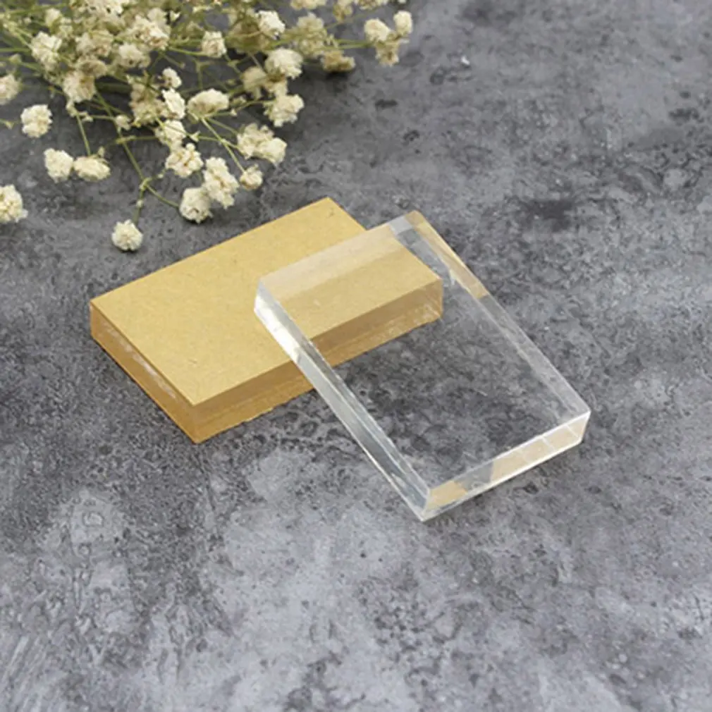 Blocco di timbri in acrilico trasparente leggero forma rettangolare fai da te Scrapbooking processo di colore strumenti per blocchi di timbri per carte