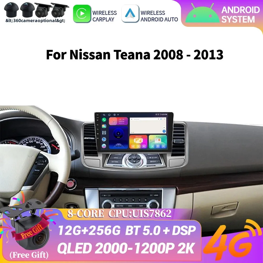 

Android 14 Car Radio For Nissan Teana J32 2008-2014 Multimedia Stereo Android Auto Bluetooth Wireless CarPlay Head Unit Screen