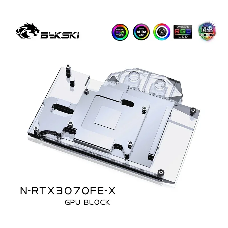 Imagem -05 - Bykski-bloco de Água Gpu para Fundadores Nvidia Vga Cooler A-rgb Sync N-rtx3070fe-x3070 Rtx 3060ti 3070 Cooler