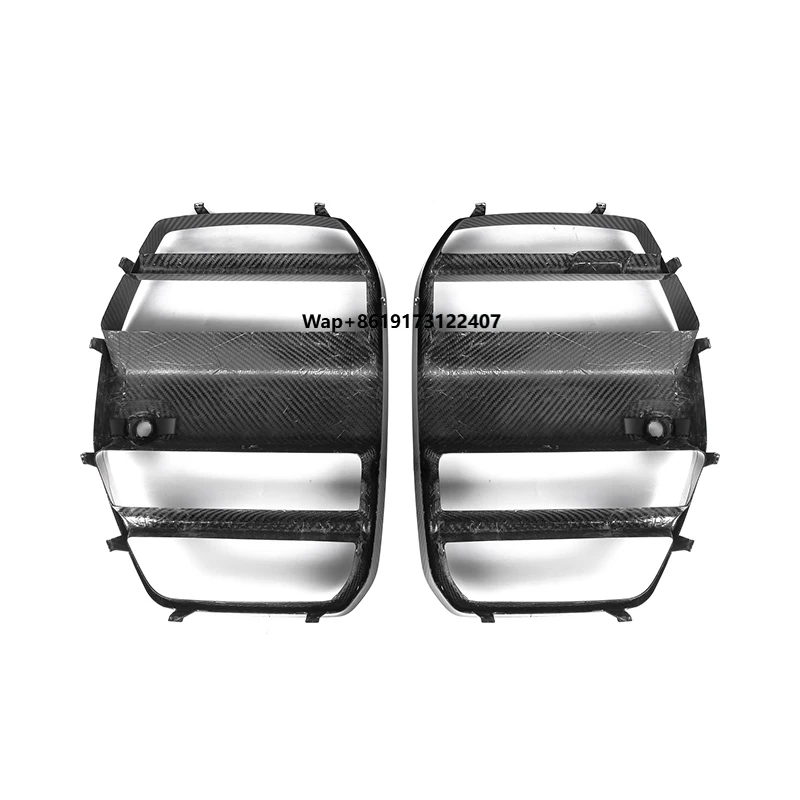 

1 Pair 100% Dry Carbon Fiber Front Center Grill ST Style for G80 M3 G82 G83 M4 2020+ Front Bumper Grille