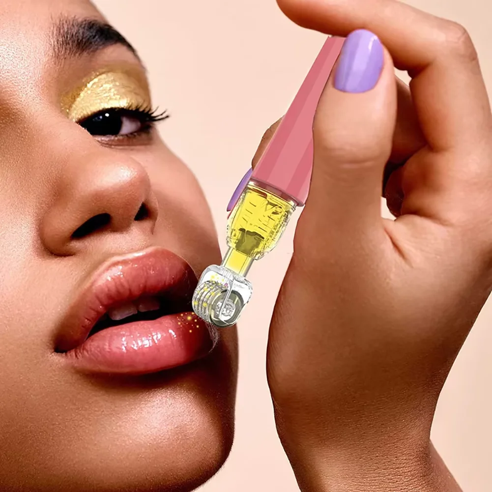 105 Nadeln Dermaroller aus Titan Lip BOOSTER Mikronadel-Dermaroller Massage Geeignet für Gesicht, Lippen, Kopfhaut, Bart, Schönheitspflege – Detail 8