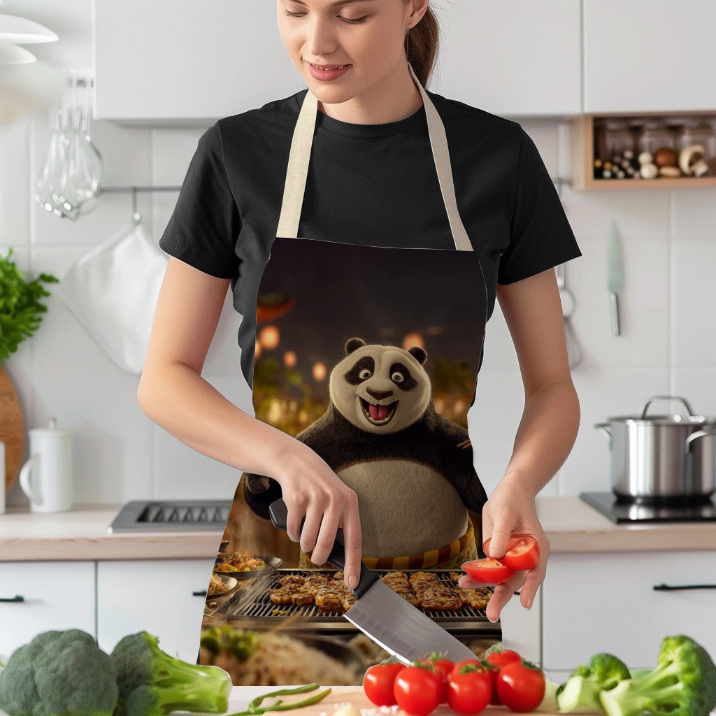 Cute Cartoon Squirrel Pattern Polyester Apron - Fun Cooking & Art Craft Apron for Home, Creative Apron for Adults & Kids