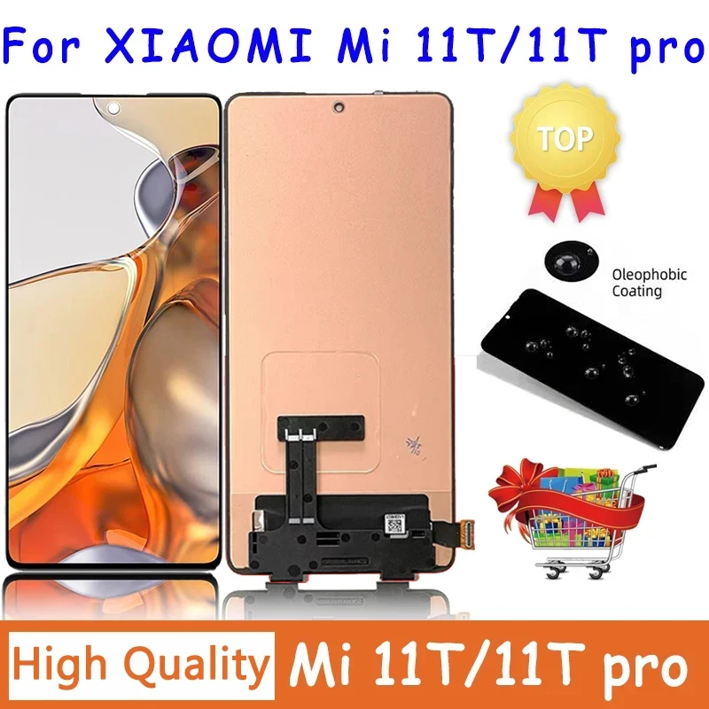 AMOLED For Xiaomi 11T 11T Pro LCD Display Screen Touch Panel Digitizer For Mi 11T Mi 11T Pro lcd 21081111RG 2107113SG