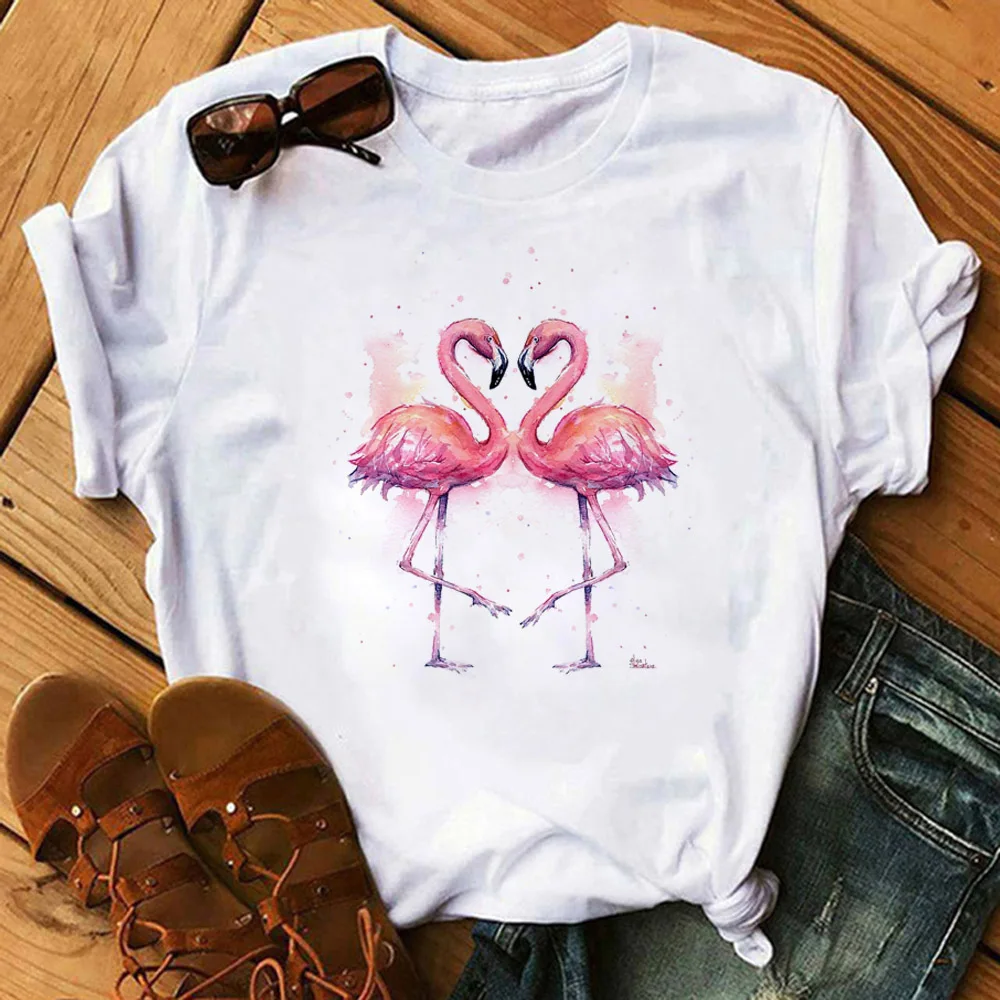 Flamingo top women graphic Y2K t-shirts girl funny graphic designer clothes