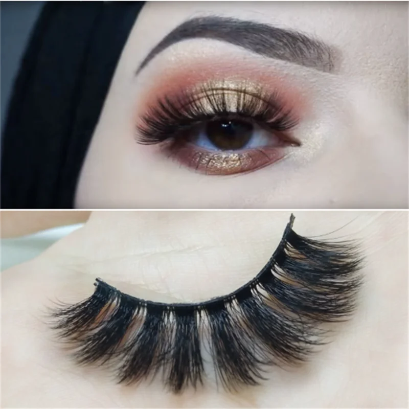 15 Styles série V couleur paillettes carte naturel Faux cils de vison avec brosse-Faux cils réutilisables pour beaux yeux