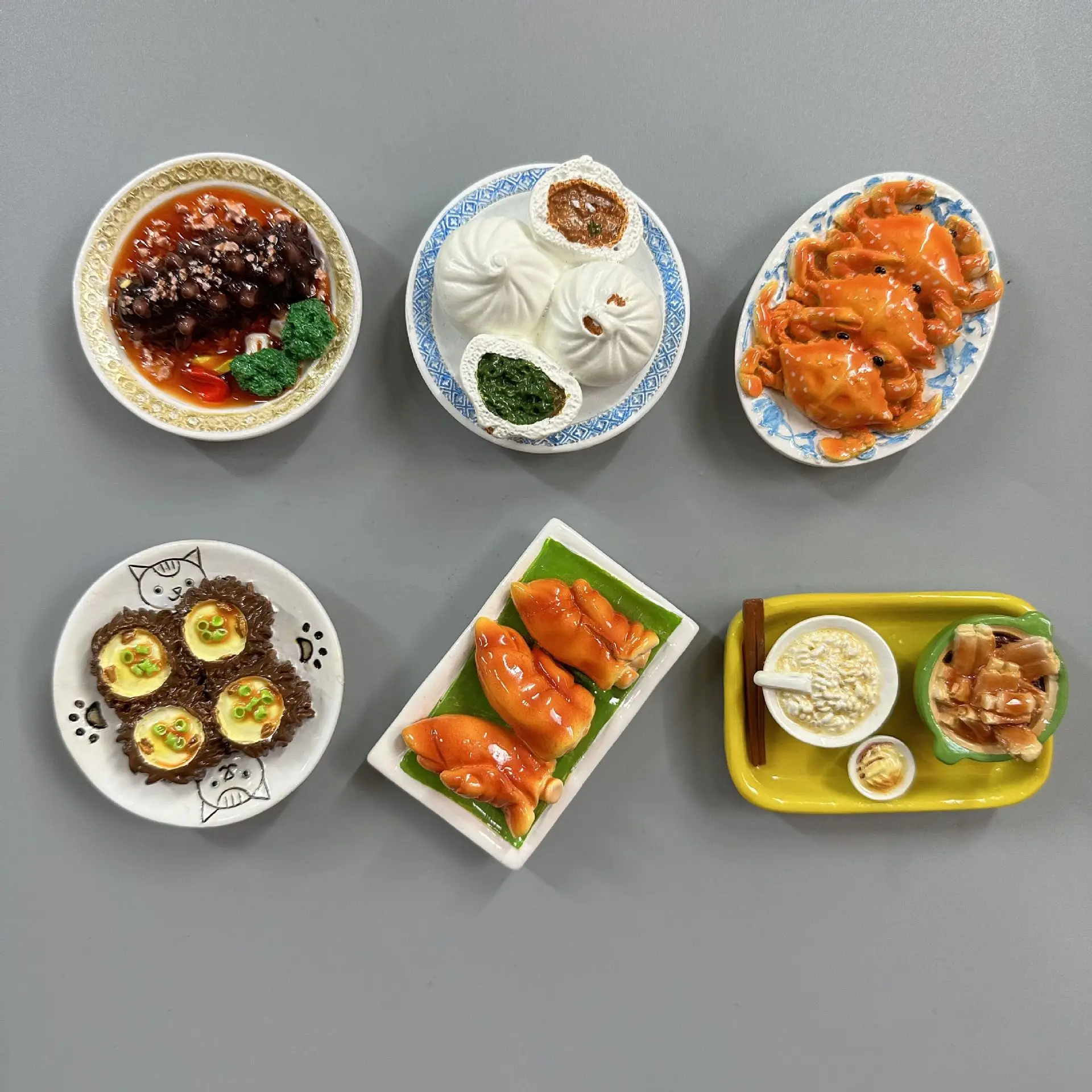 

Resin 3D Chinese City Qingdao Food Fridge Magnets Souvenir Creative Delicacy Pattern Magnetic Stickers