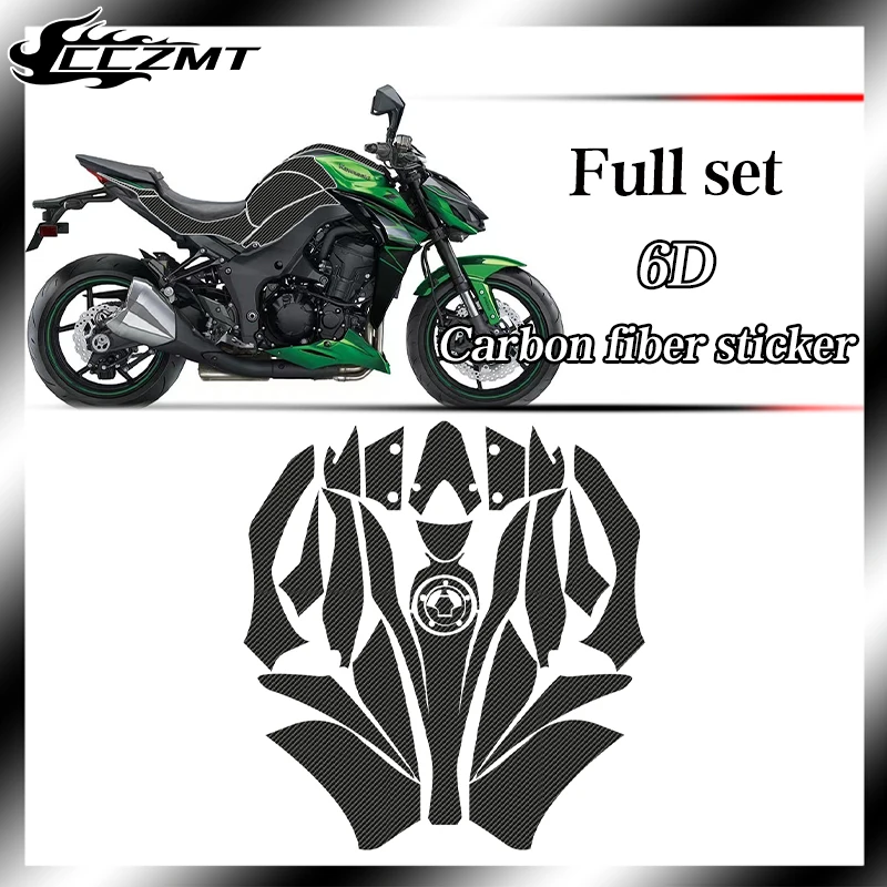 For Kawasaki Z1000 sticker 6D carbon fiber protective film fuel tank sticker all car sticker embossed modification