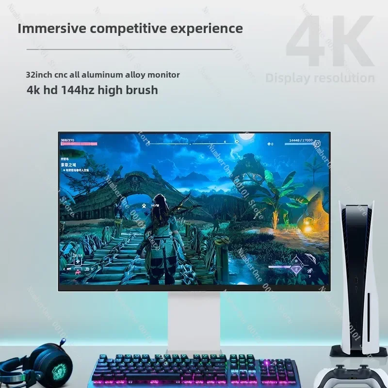 

Монитор 4K, 32 дюйма, 144 Гц, игровое зеркало для PS5, высокое разрешение, внешний экран Mac компьютера HDMI2.1